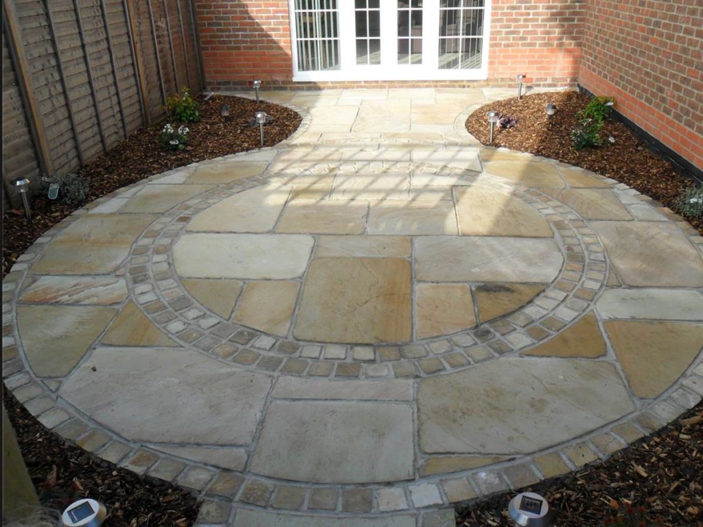 Sandstone Circle Paving in Wiiltshire Built by Paul Cass Landscapes